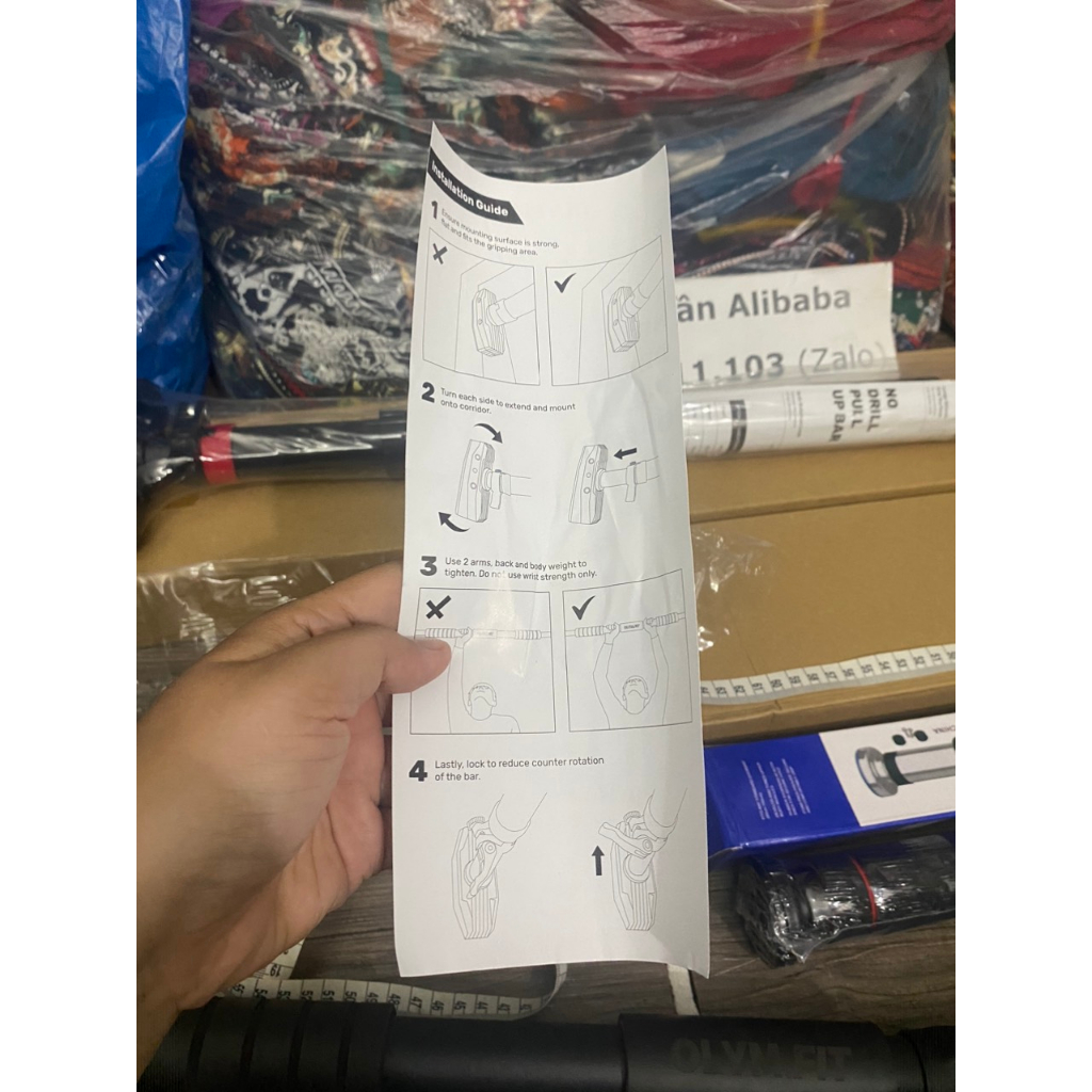 💧 Thanh tập xà đơn treo tường gắn cửa 80-100cm mút dài