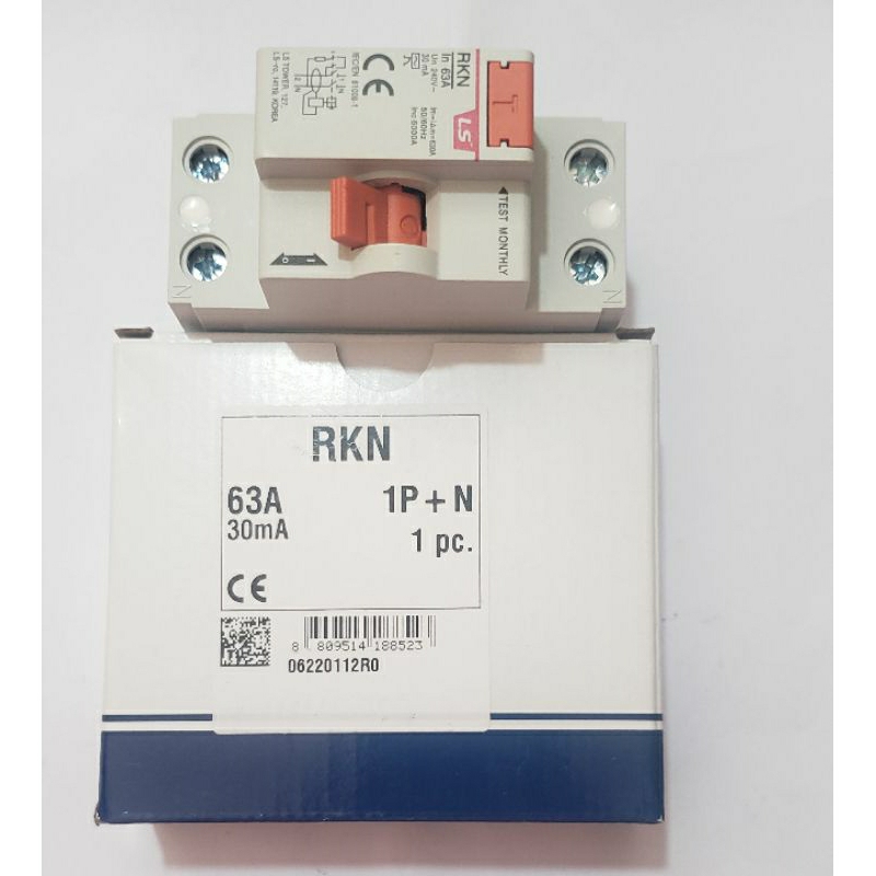 Attomat chống giật LS (RKN 2P-63A-30mA-6KA)