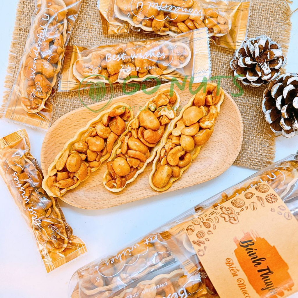 Túi zip 500g Bánh thuyền Điều Macca GO NUTS Bánh ăn kiêng hỗ trợ giảm cân không đường bánh hạt dinh dưỡng ngũ cốc chay