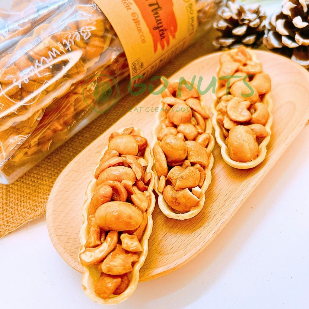 Túi zip 500g Bánh thuyền Điều Macca GO NUTS Bánh ăn kiêng hỗ trợ giảm cân không đường bánh hạt dinh dưỡng ngũ cốc chay