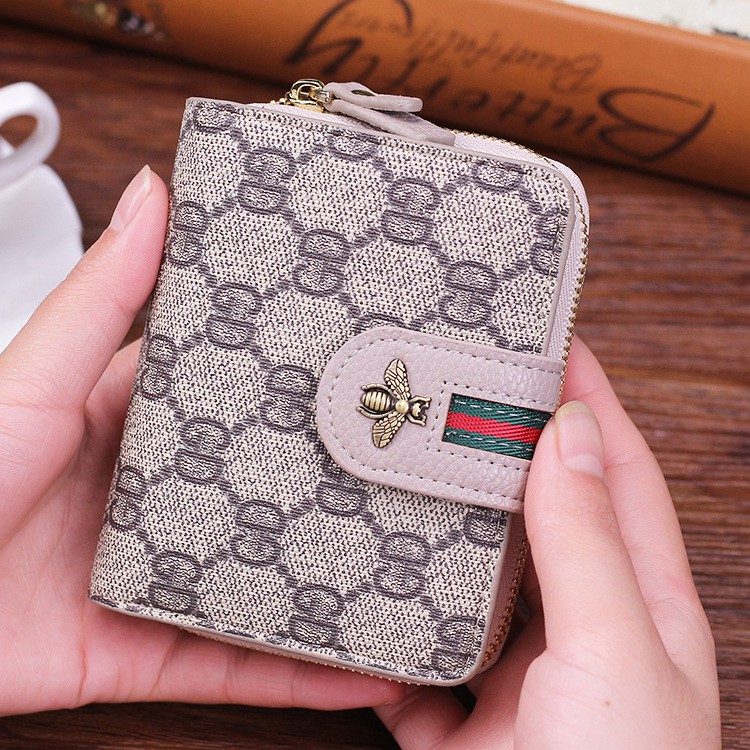 Ví bóp nữ nhỏ mini ngắn 4 màu họa tiết GD lạ mắt
