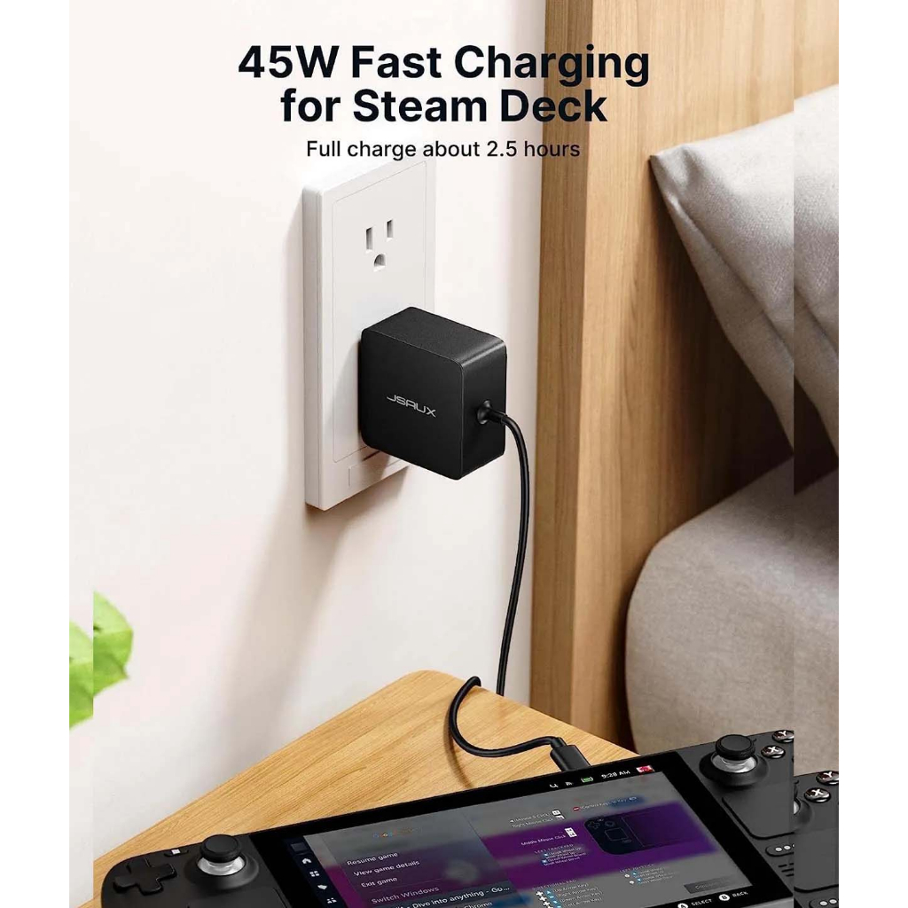 Sạc nhanh JSAUX cho máy chơi game Steam Deck, ROG Ally, Nintendo Switch, Laptop, Macbook, iPad