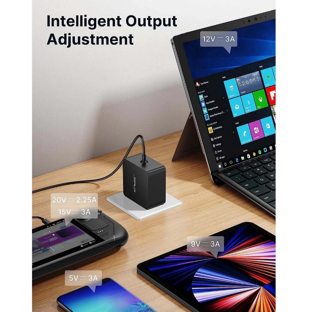 Sạc nhanh JSAUX cho máy chơi game Steam Deck, ROG Ally, Nintendo Switch, Laptop, Macbook, iPad