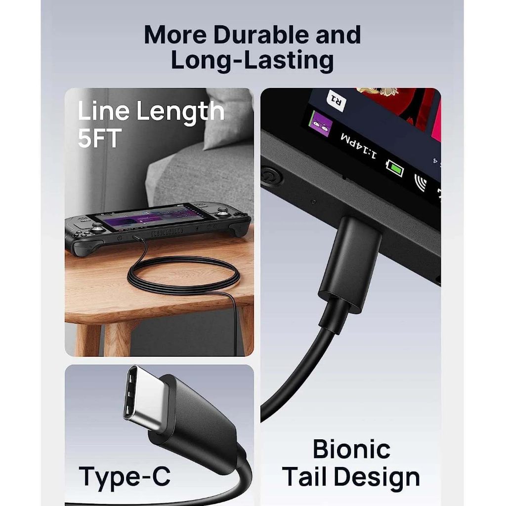 Sạc nhanh JSAUX cho máy chơi game Steam Deck, ROG Ally, Nintendo Switch, Laptop, Macbook, iPad