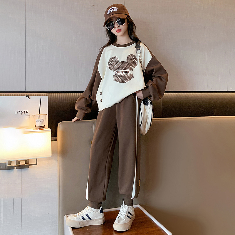 Bộ thu đông bé gái 17-45kg, set quần áo dài tay bé gái 4-14 tuổi mẫu LOUMA vải da cá dày dặn,hàng may kĩ.LM18