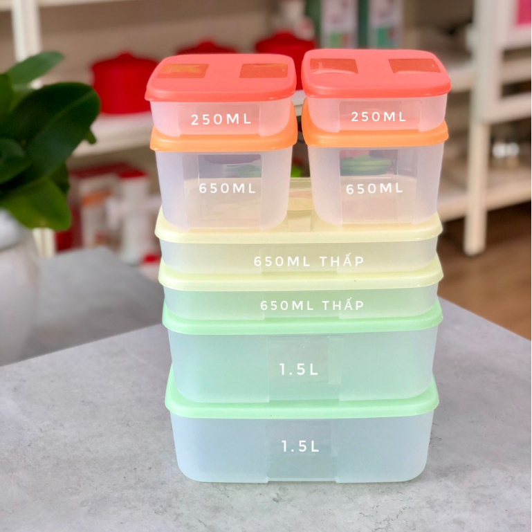Bộ hộp trữ đông và trữ mát Tupperware Freezermate Colorful và Freshia Set 13 - Nhựa nguyên sinh - Bảo hành trọn đời