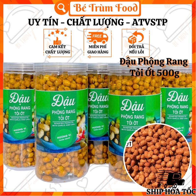 Đậu Phộng Rang Tỏi Ớt 500gr 𝐅𝐫𝐞𝐞𝐒𝐡𝐢𝐩 (Hình thật 100%) Bé Trùm Food