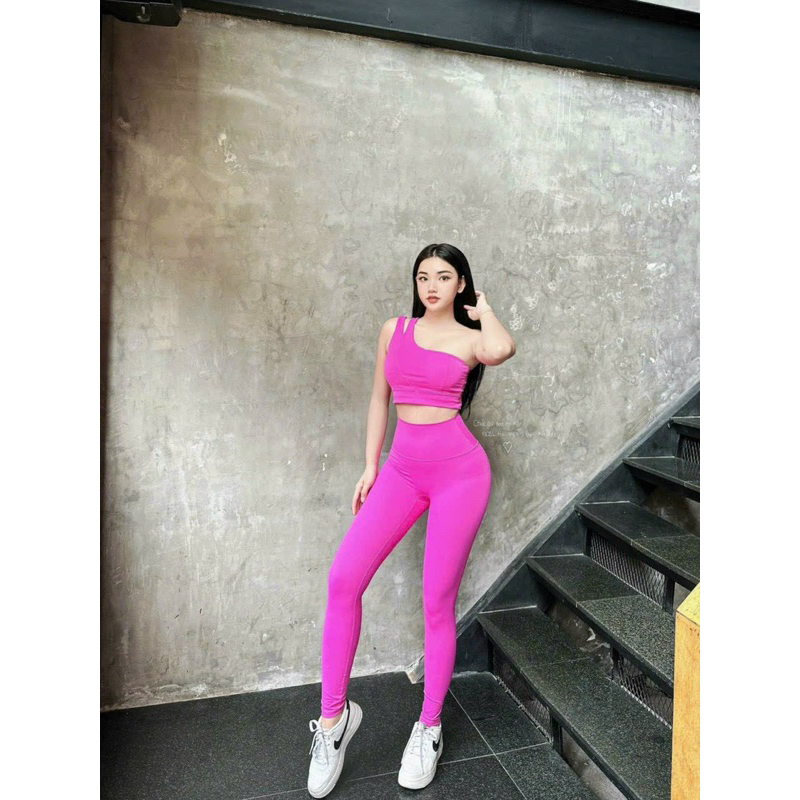 Set thun lạnh lệch vai Lulu Quảng Châu cao cấp,gym,thể thao,yoga