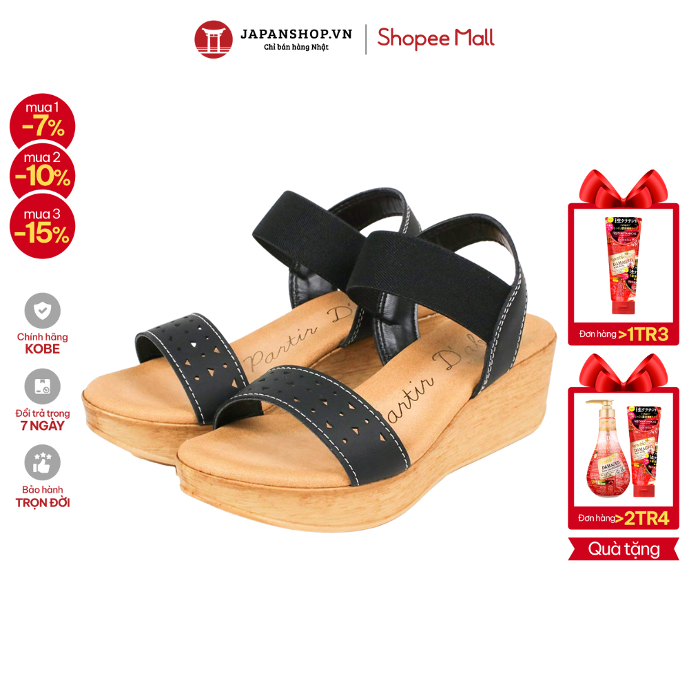 Dép sandal nữ đế xuồng quai ngang KOSU 92878 siêu nhẹ, cao 5,5cm made in Japan