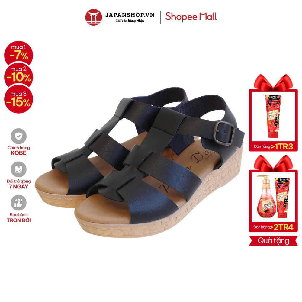 Dép sandal nữ đế xuồng KOSU 92463 siêu nhẹ, đế chống trượt cao 4.5cm made in Japan