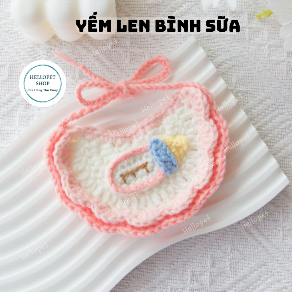 Yếm len cho chó mèo, Yếm len cho thú cưng nhiều màu dễ thương, Yếm cho chó mèo, vòng cổ cho thú cưng, Phụ kiện chó mèo