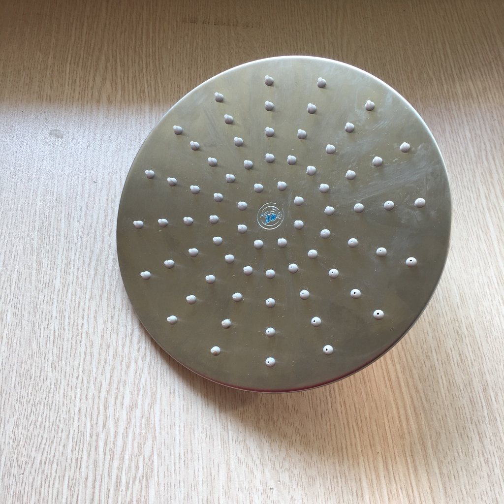 Bát sen tắm đứng INOX 304 trắng mờ, đài sen nhà tắm đường kính 20cm cổ xoay linh hoạt  - TS025