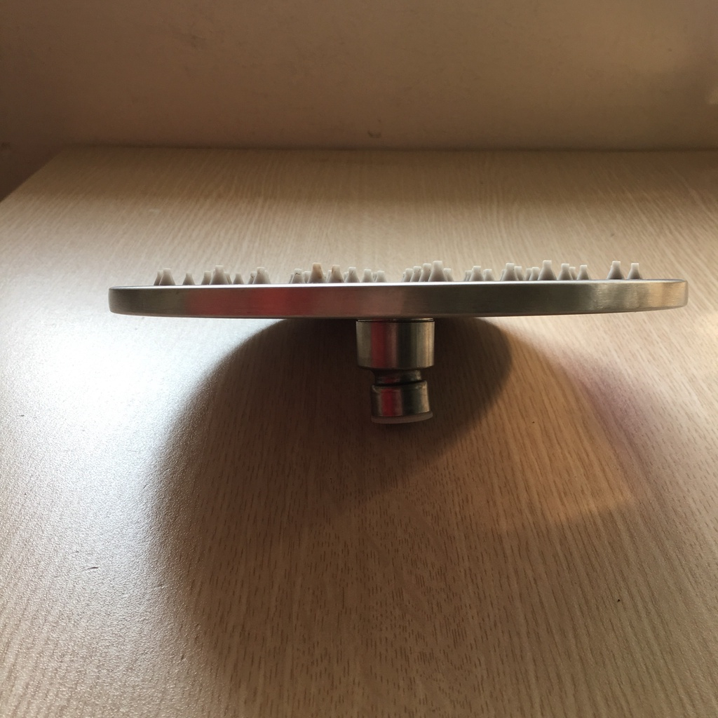 Bát sen tắm đứng INOX 304 trắng mờ, đài sen nhà tắm đường kính 20cm cổ xoay linh hoạt  - TS025