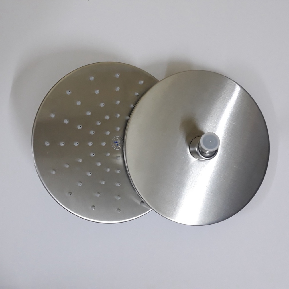 Bát sen tắm đứng INOX 304 trắng mờ, đài sen nhà tắm đường kính 20cm cổ xoay linh hoạt  - TS025