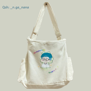 Túi tote vải, túi đeo chéo vải canvas in hình NamJoon BTS phong cách unisex