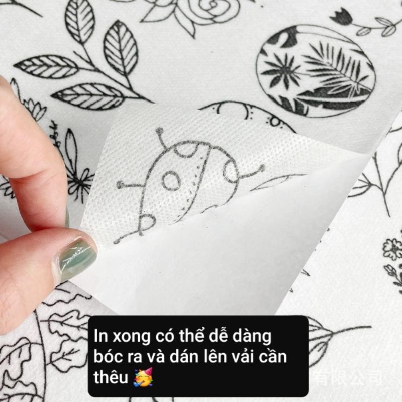 Giấy tan in mẫu thêu - tan trong nước  tiện lợi và dễ dàng🤩