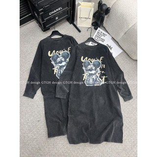 Siuu phẩm váy suông Mickey loang dài tay so hott Hàng QC freesize