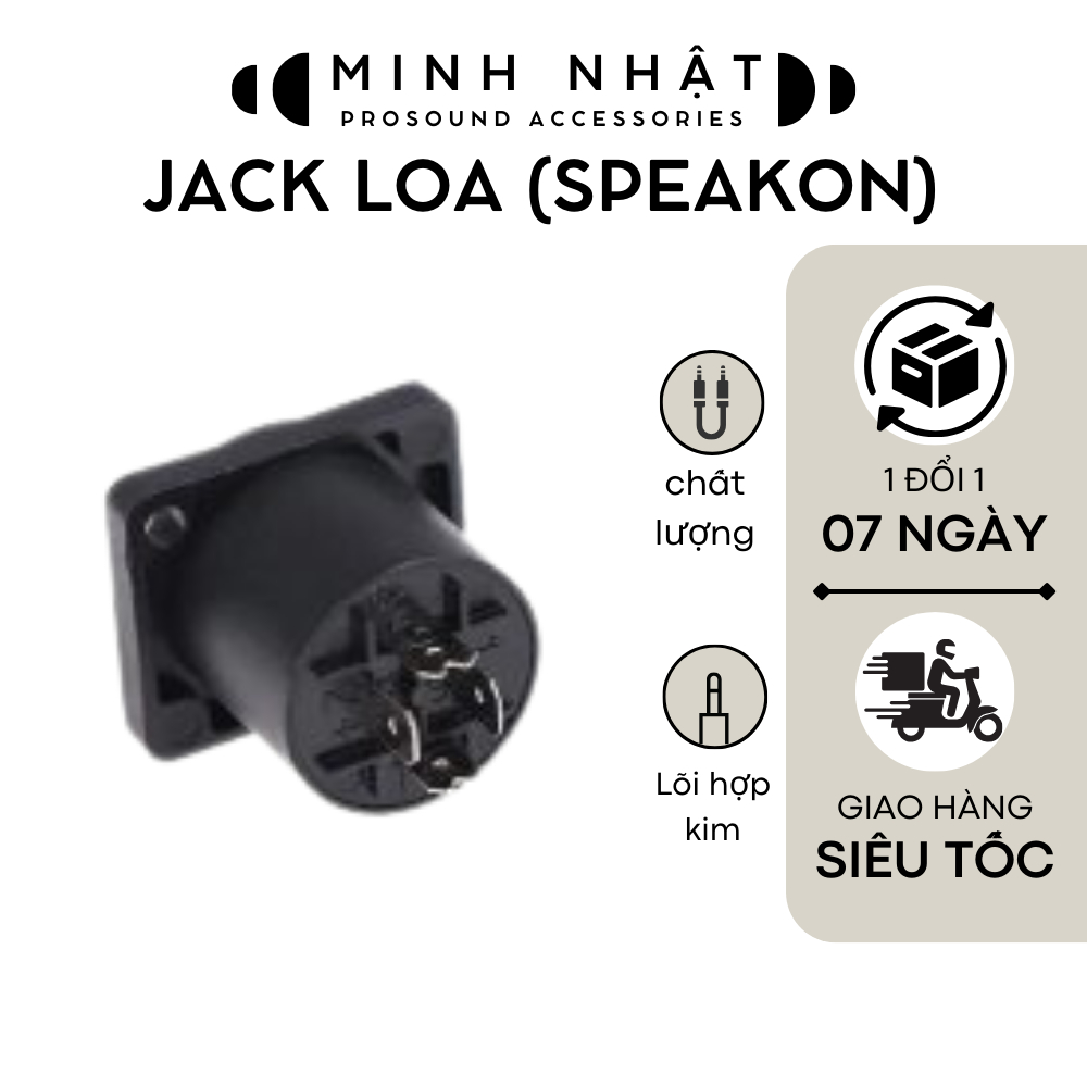Jack - Giắc loa Speakon âm  , Jack - Giắc bắt loa, dùng làm trạm loa, dùng cho loa kéo, amly, cục đẩy công suất