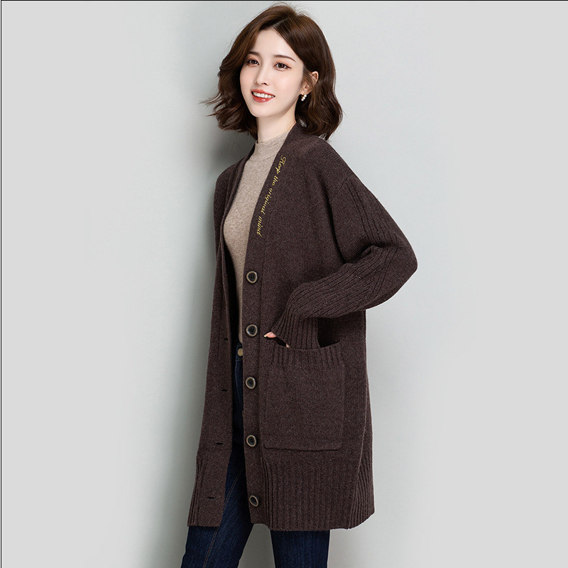 Áo Khoác Cadigan Dáng Dài chất liệu len dày mềm mại, dáng dài trẻ trung mẫu mới nhất 2023