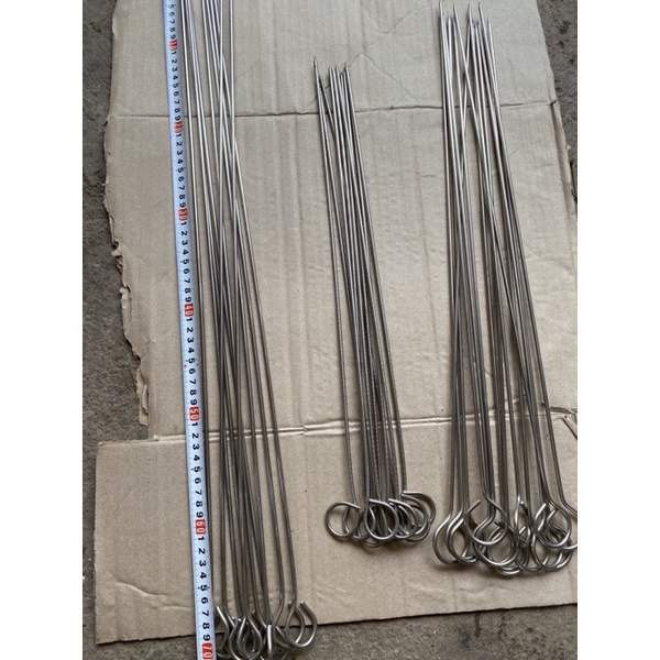 Que xiên thịt nướng-gà nướng- hải sản nướng bằng inox không rỉ (loại dày) đủ size