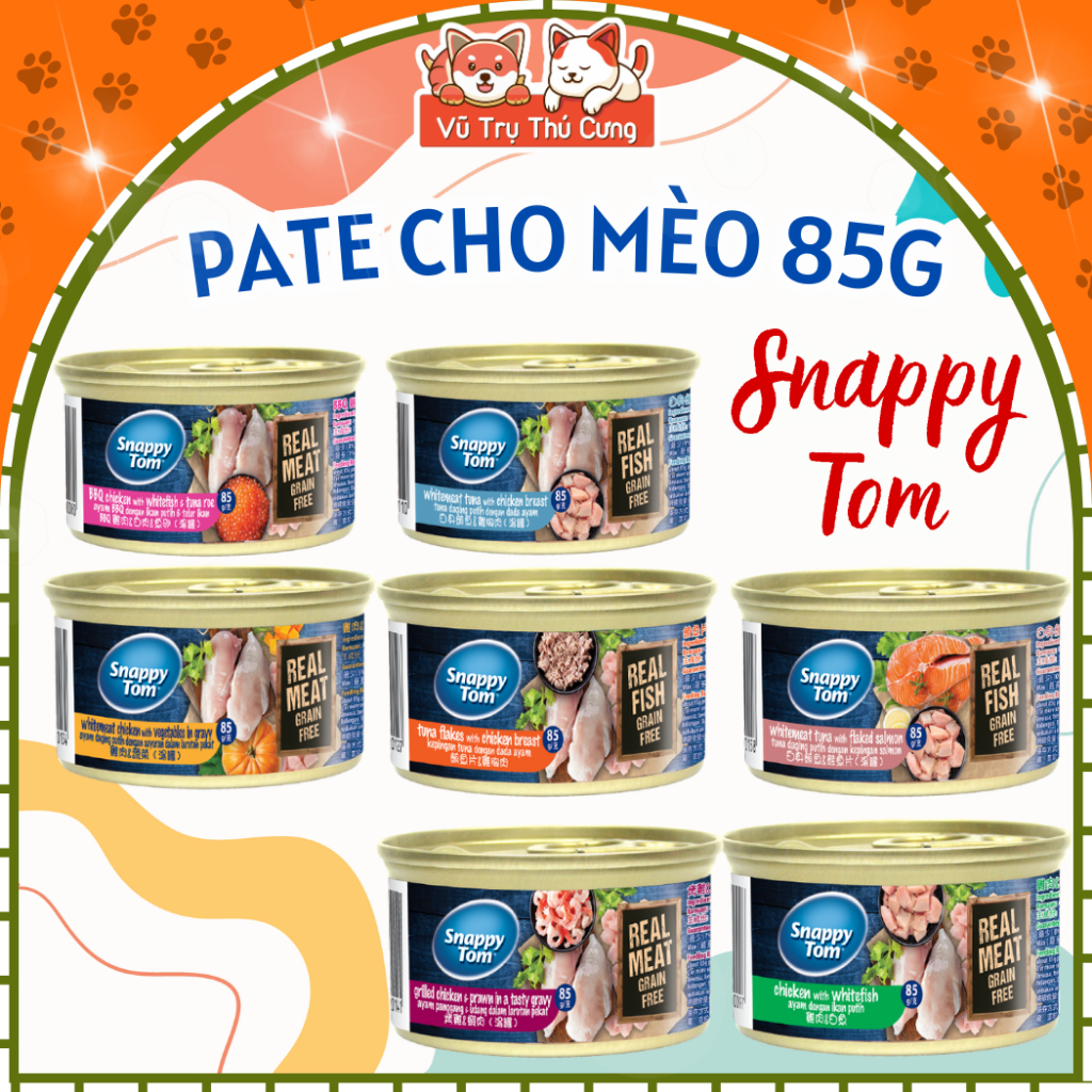 Pate Snappy Tom cho mèo nhiều dinh dưỡng 85g