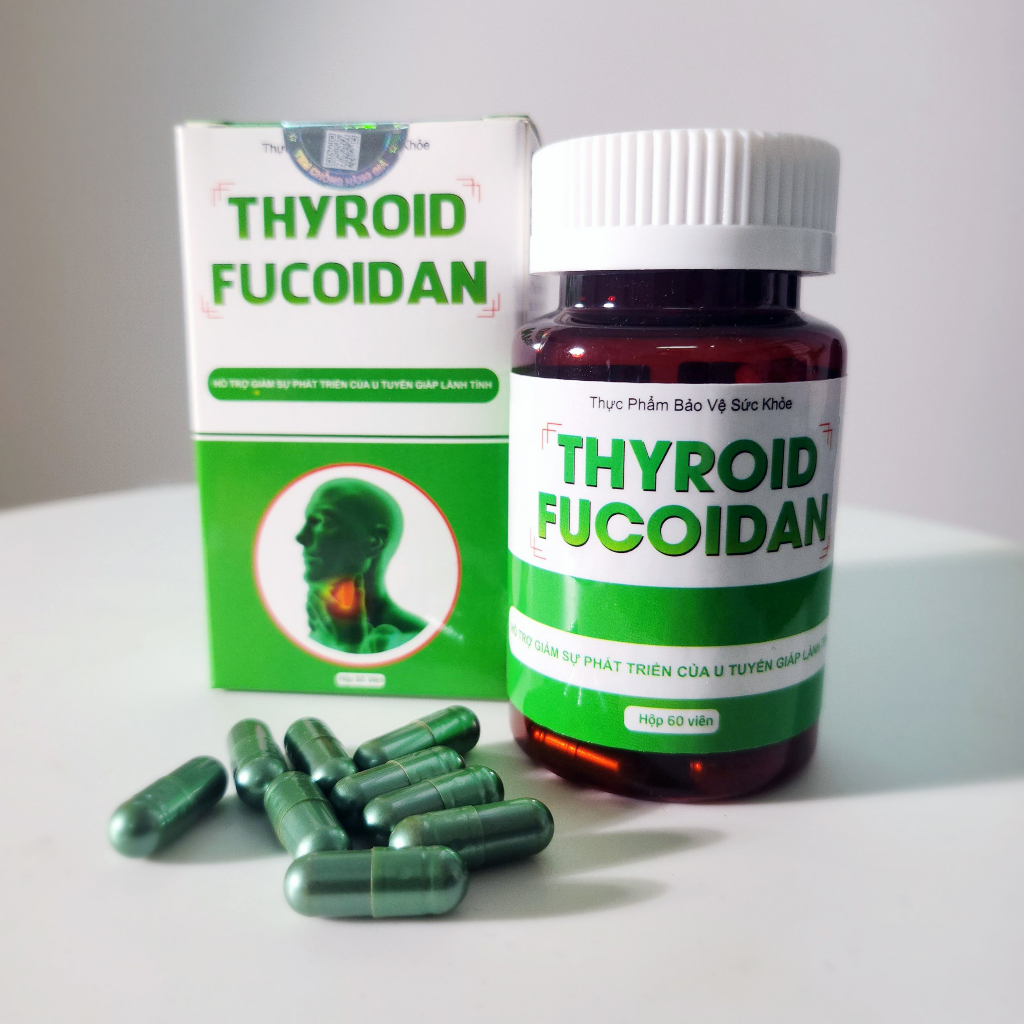 Thực Phẩm Bảo vệ sức khỏe Thyroid Fucoidan hỗ trợ giảm sự phát triển của U Tuyến Giáp lành tính 60 Viên/Hộp