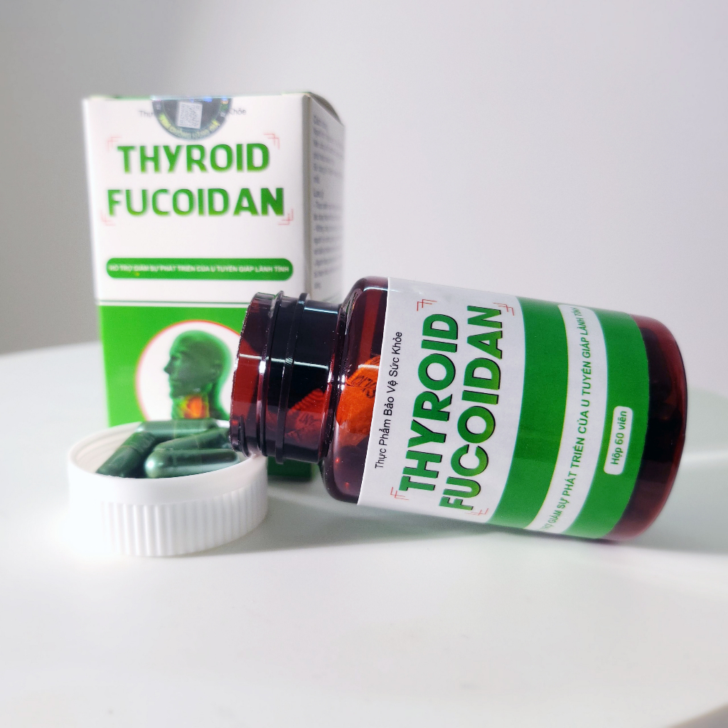 Thực Phẩm Bảo vệ sức khỏe Thyroid Fucoidan hỗ trợ giảm sự phát triển của U Tuyến Giáp lành tính 60 Viên/Hộp