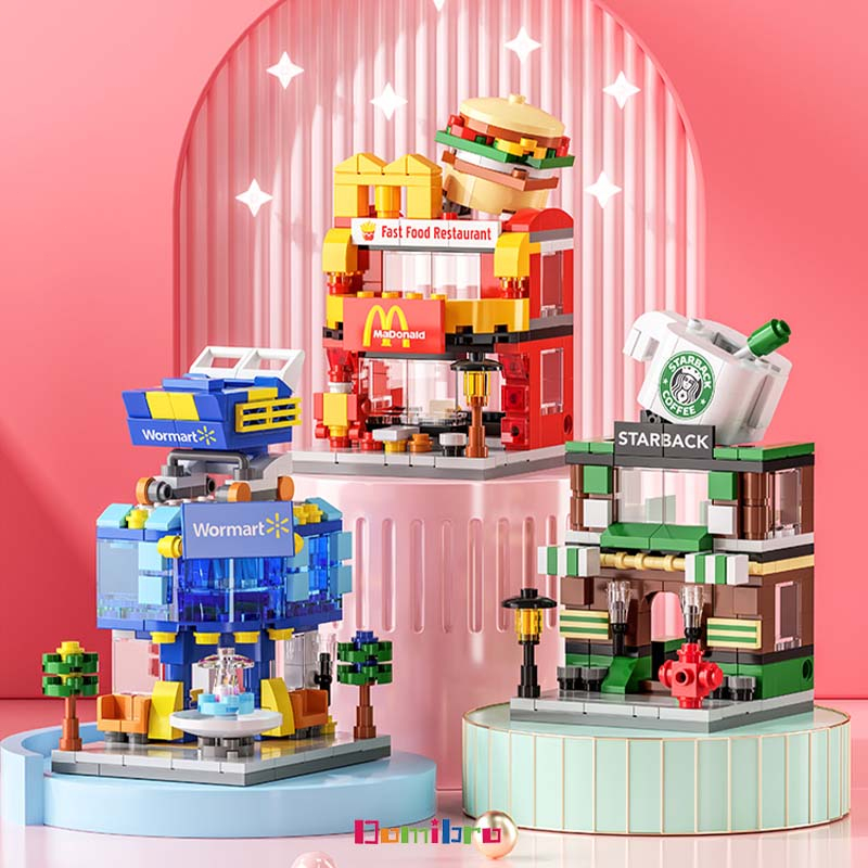 Bộ đồ chơi lắp ráp Lego McDonald's Sáng tạo Cảnh quan thành phố 3D Mô hình trẻ em trai và trẻ em gái