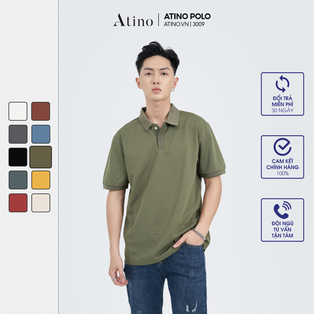 Áo Polo Nam ATINO thanh lịch vải cá sấu Cotton cao cấp thoáng mát trẻ trung chuẩn form regular PL11.3009