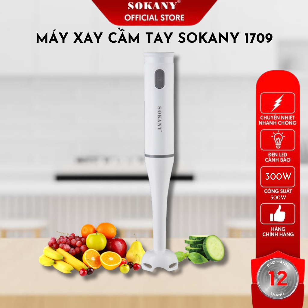 Máy Xay Sinh Tố Cầm Tay Sokany 1709 300W Bảo Hành Chính Hãng 1 Tuần