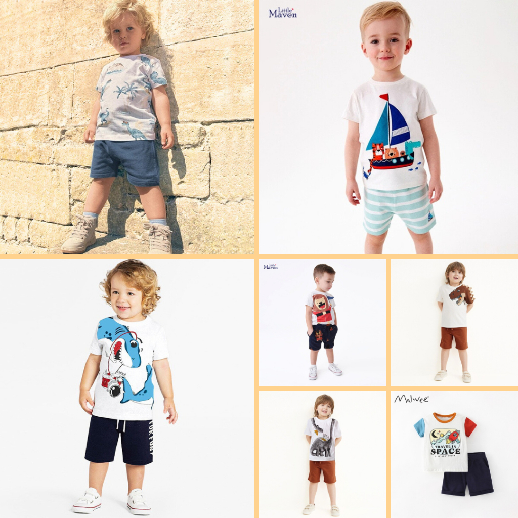 Bộ Thun Cotton Nhiều Hoạ Tiết Cho Bé Trai 2-7 Tuổi Mẫu Mới Hè 2023 P3 - Jumping Beans Official Store