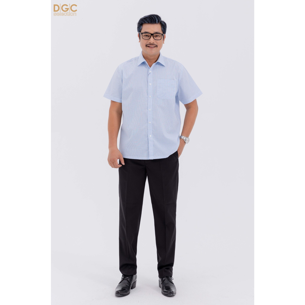 Áo sơ mi nam trung niên ngắn tay DGCs,hoạ tiết kẻ - Phong cách trẻ trung và hiện đại, dễ phối đồ - SASNBC46M