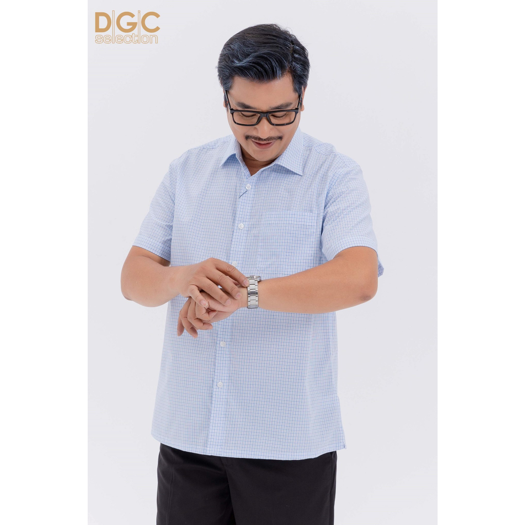 Áo sơ mi nam trung niên ngắn tay DGCs,hoạ tiết kẻ - Phong cách trẻ trung và hiện đại, dễ phối đồ - SASNBC46M