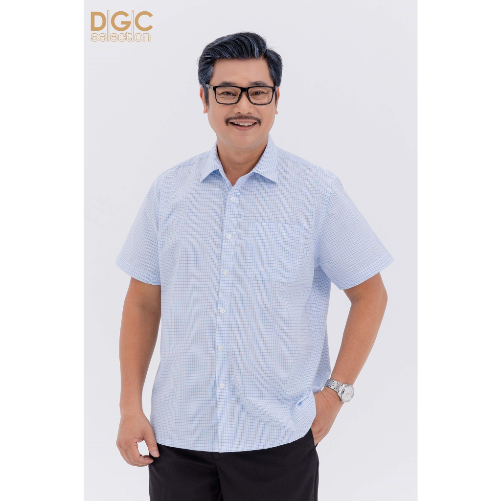 Áo sơ mi nam trung niên ngắn tay DGCs,hoạ tiết kẻ - Phong cách trẻ trung và hiện đại, dễ phối đồ - SASNBC46M