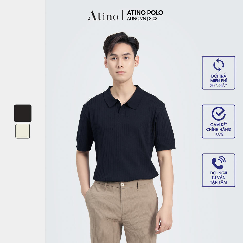 Áo Polo Nam ATINO Vải Len Viscose Trẻ Trung Form Regular PL2.3103