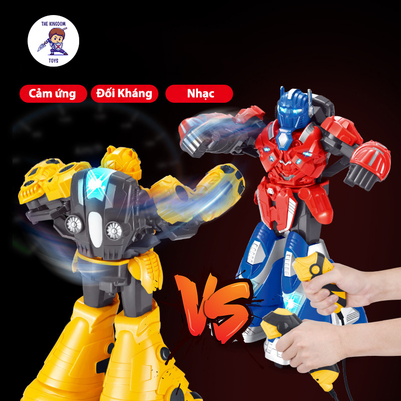 Đồ Chơi Robot Đấm Bốc Điều Khiển Từ Xa Transformers Optimus Vs Bumblebee Có Đèn Và Nhạc Cảm Ứng Lực