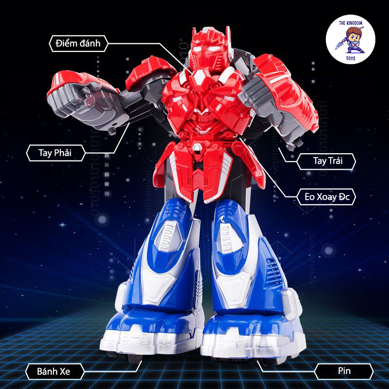 Đồ Chơi Robot Đấm Bốc Điều Khiển Từ Xa Transformers Optimus Vs Bumblebee Có Đèn Và Nhạc Cảm Ứng Lực