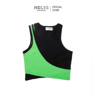 Áo crop top moolys phối màu, đơn giản mc014