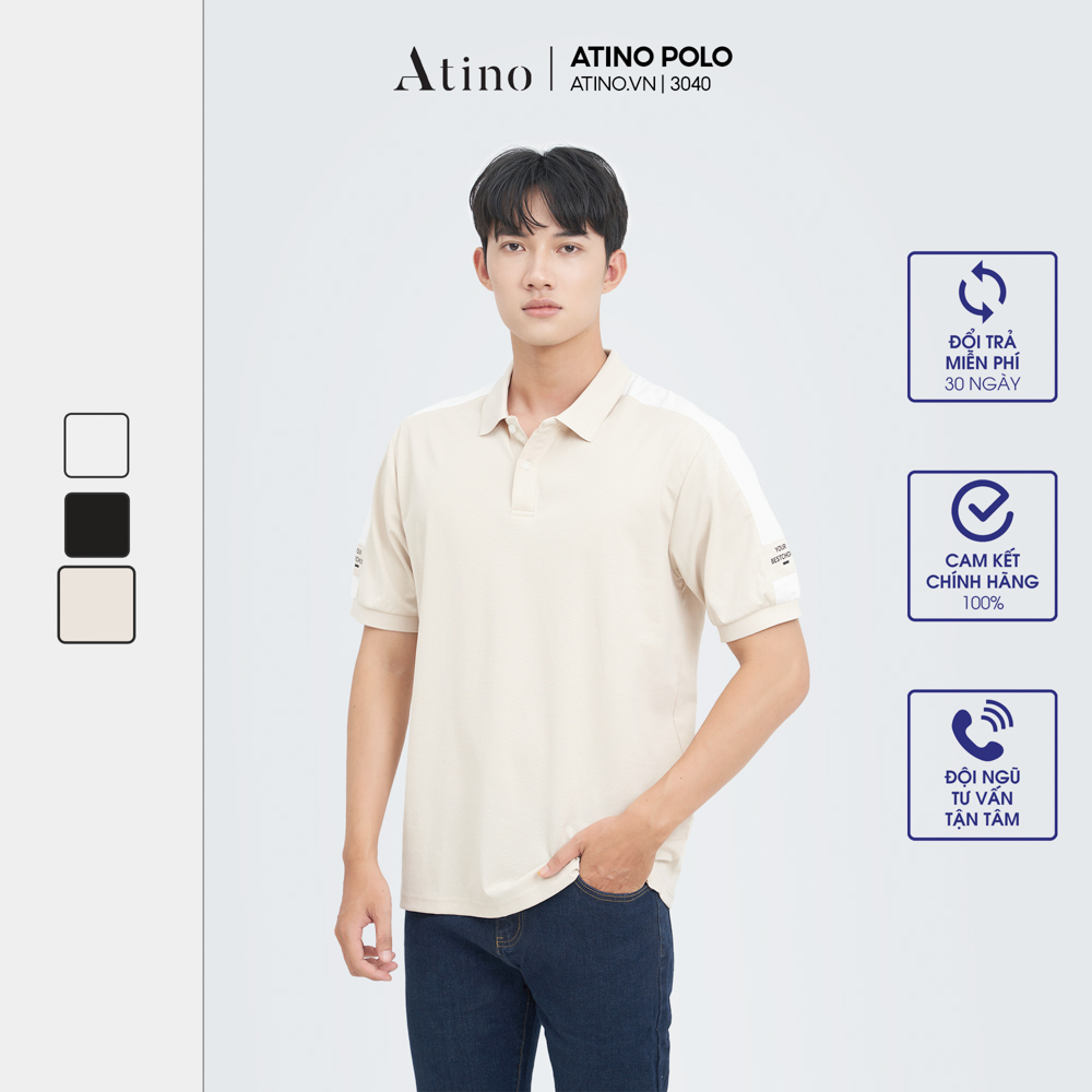 Áo Polo Nam ATINO vải cá sấu Cotton thoáng mát trẻ trung chuẩn form regular PL3.3040