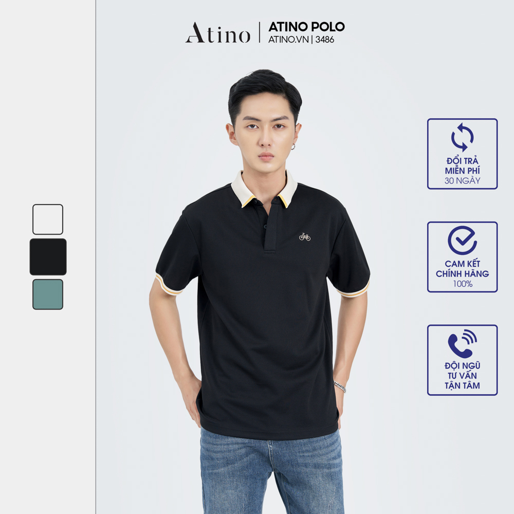 Áo Polo Nam Họa Tiết ATINO vải cá sấu Cotton cao cấp trẻ trung chuẩn form PL3.3486