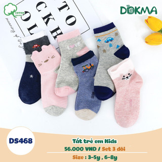 (3-8Y) Set 3 đôi tất trẻ em kids Dokma thu đông cho bé