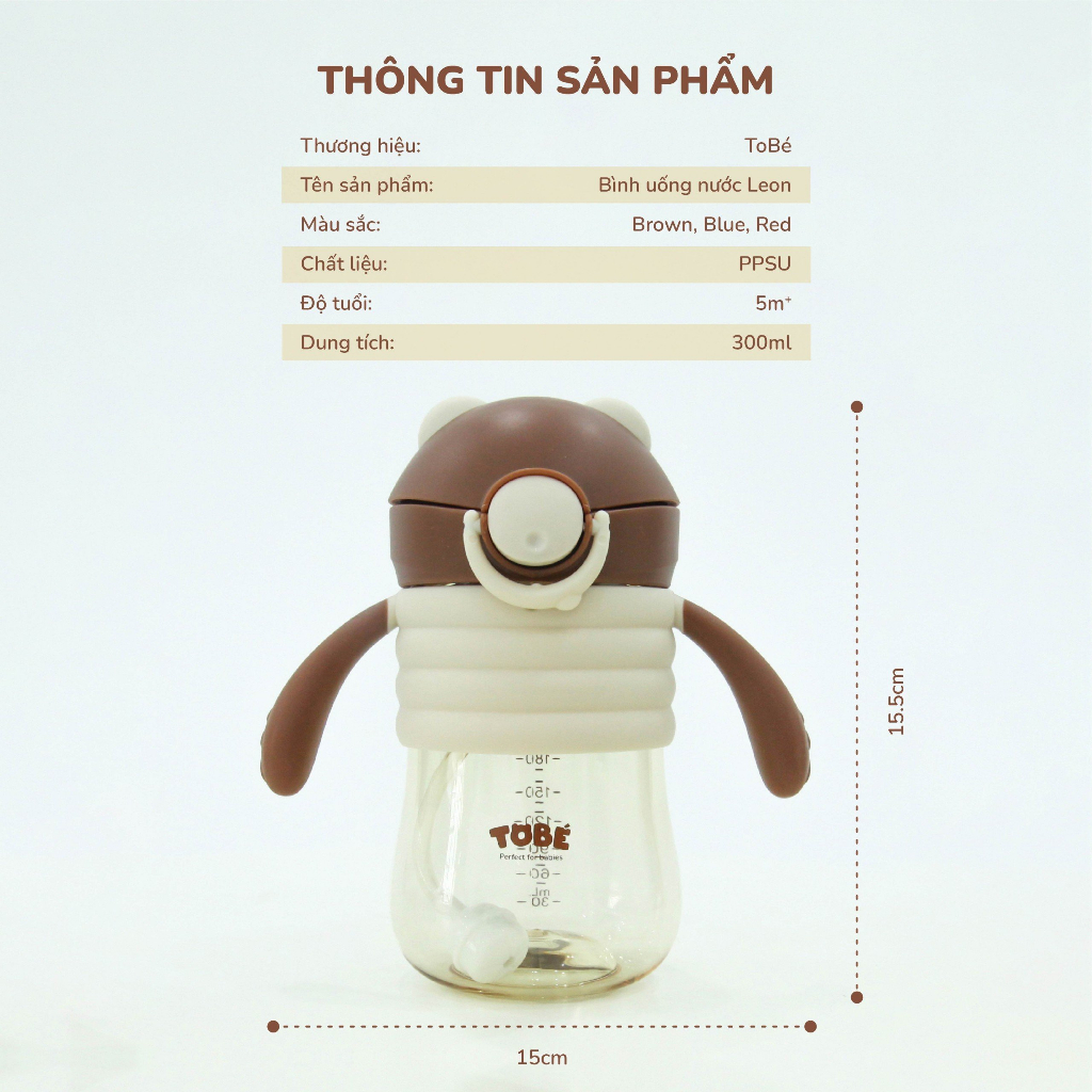 Bình Tập Uống Nước Leon Hãng ToBé Cho Bé Từ 6 Tháng Lunakidsbaby