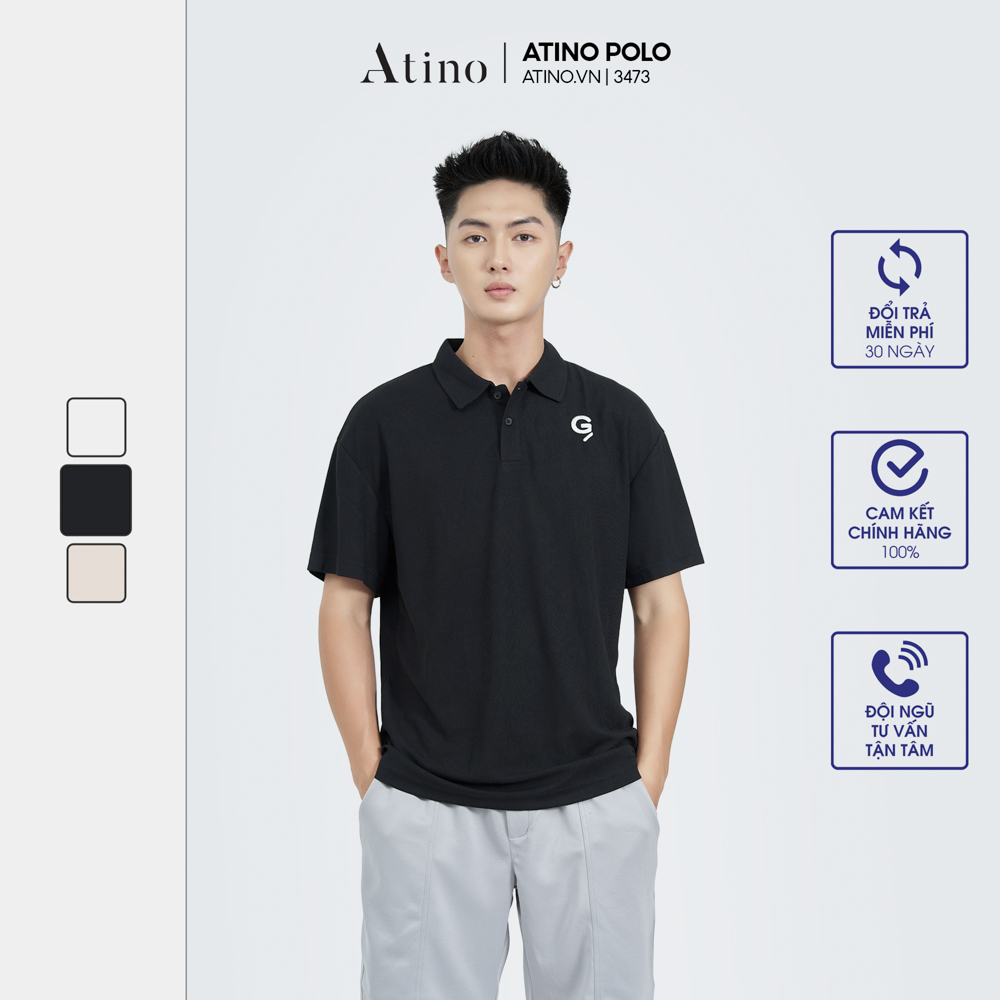 Áo Polo Nam Cộc Tay ATINO chất liệu 100% Cotton thoáng mát form Regular PL3.3473