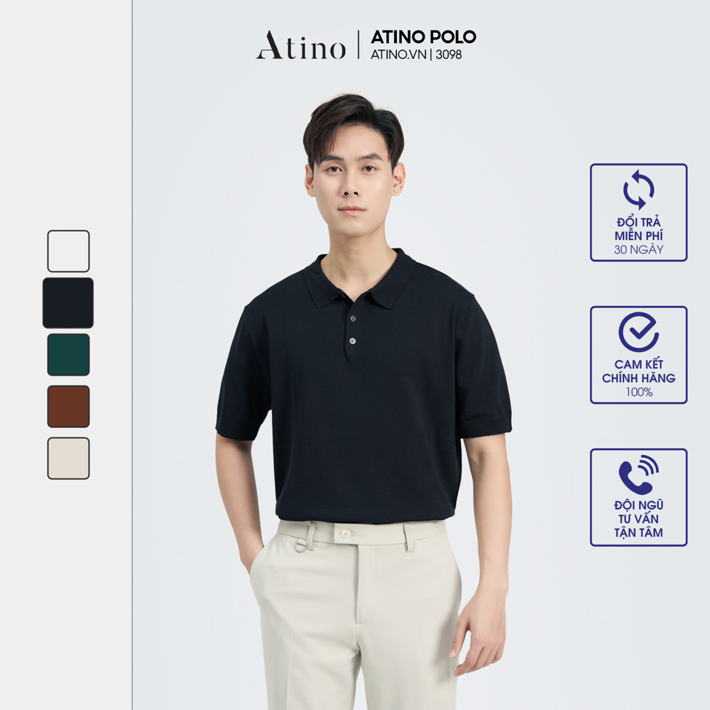 Áo Polo Nam ATINO Vải Len Viscose Trẻ Trung Form Regular PL5.3098