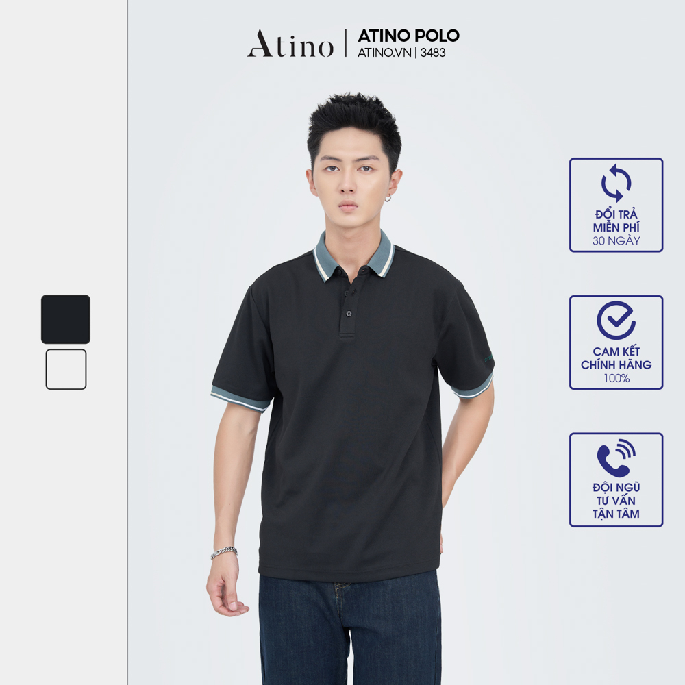Áo Polo Nam Họa Tiết ATINO vải cá sấu Cotton cao cấp trẻ trung chuẩn form PL3.3483