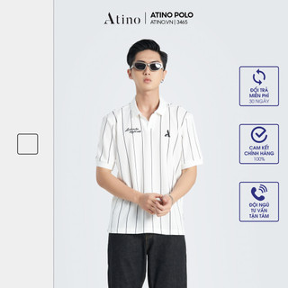 Áo Polo Nam ATINO phối sọc vải cá sấu Cotton cao cấp sang trọng lịch lãm chuẩn form PL1.3465