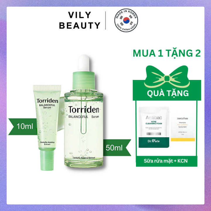 Tinh chất làm dịu da Torriden Balanceful Serum chiết xuất rau má