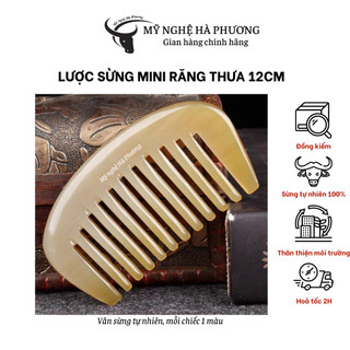 Lược sừng mini răng thưa - Mỹ nghệ Hà Phương, lược massage thư giãn bỏ túi xách