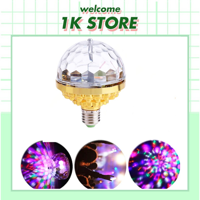 Đèn Led 7 Màu Đui Đèn Tròn, Đèn Led 7 Màu Được Thiết Như 1 Quả Cầu Pha Lê, Đui Đèn Tròn Phù Hợp Với 