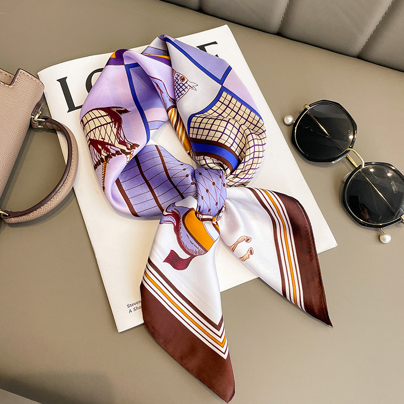 Khăn lụa vuông buộc tóc HUMI khăn bandana đa năng trùm đầu quàng cổ cá tính kích thước 70x70cm